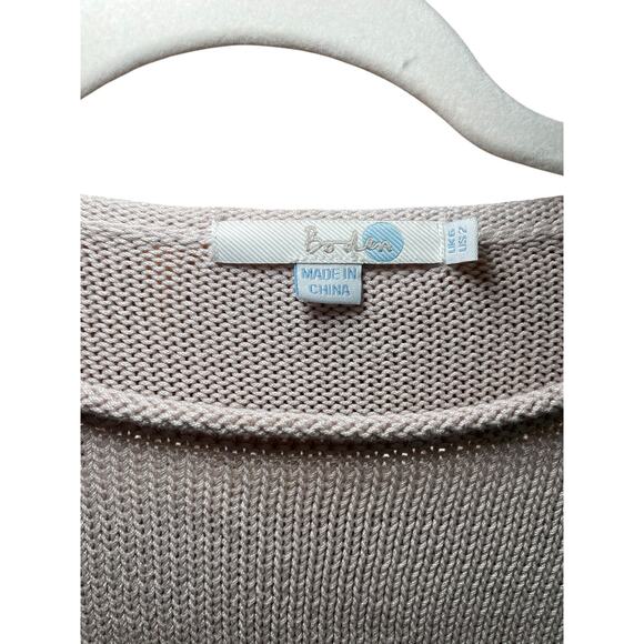 Boden Women US 2 Knit Sweater Dress Mini Sweater Dress Beige Cream Short Sleeves - Picture 3 of 7